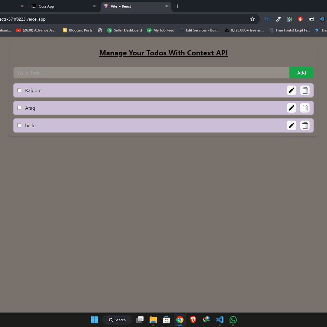 Context API Todo Website